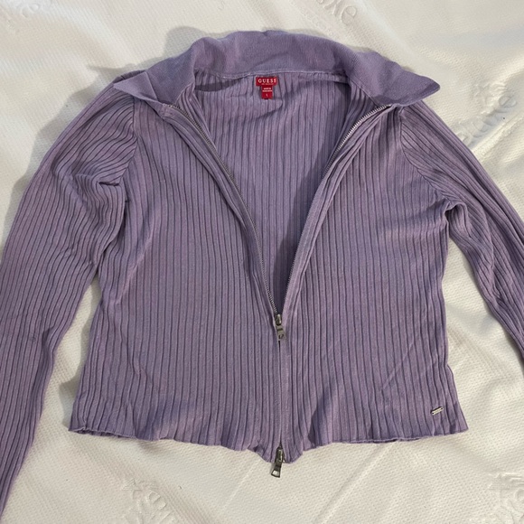 Purple Guess zip up shirt - Picture 3 of 3